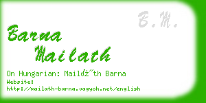 barna mailath business card